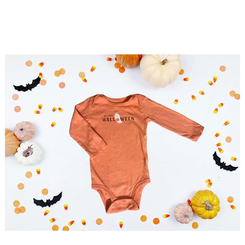 Orange Halloween Baby Onesie